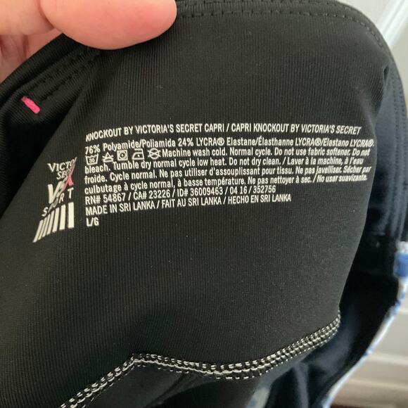 Victoria’s Secret VSX Y2K Knockout Blue Tie Dye Capri Leggings - Large - Picture 7 of 9